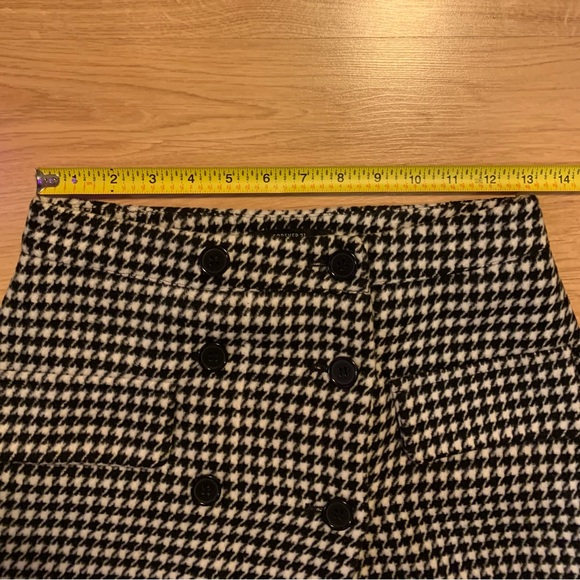 Cute preppy black and white houndstooth button up mini skirt Size XS - Picture 4 of 6